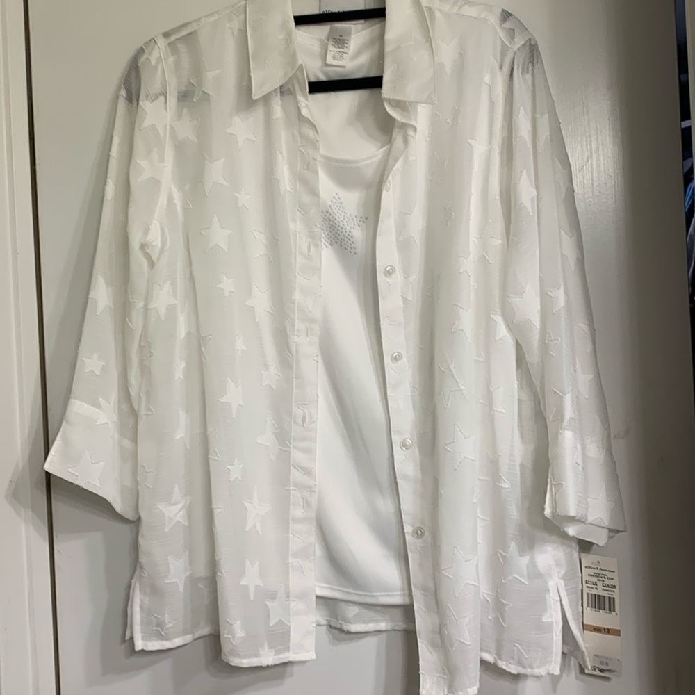 NWT Alfred Dunner White Blouse and Tank